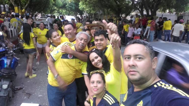 Aficionados celebran  la victoria del combinado patrio 