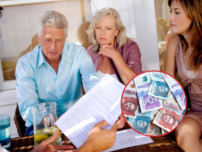 Imagen de referencia | Familia recibiendo herencia - Pesos colombianos: Getty Images.