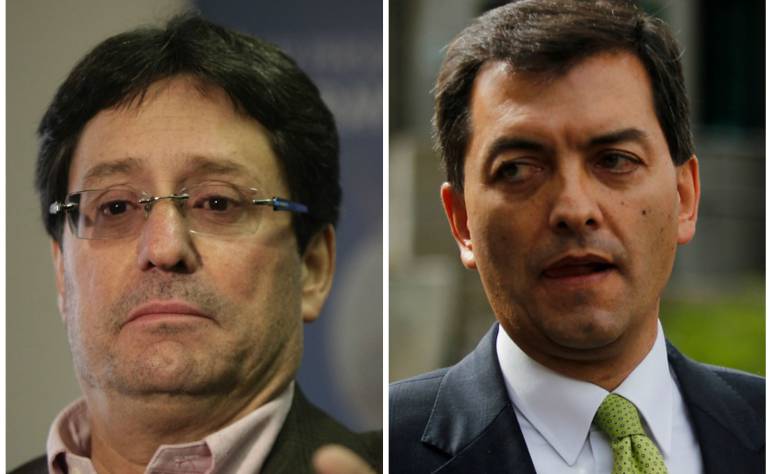 (Izq) Francisco Santos y Luis Alfonso Hoyos (Der)