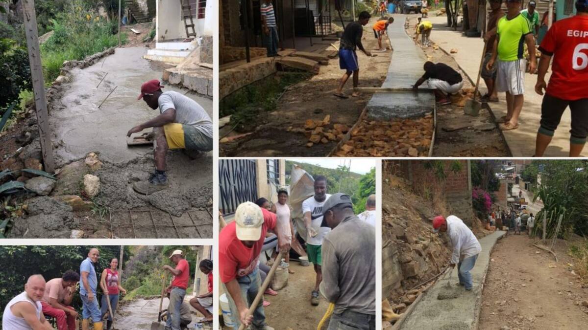 Comunidad en Golondrínas construye accesos con recursos propios