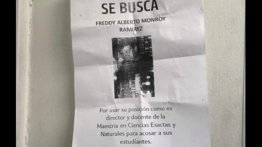 Carteles contra profesor de la Universidad Nacional. Foto: Archivo particular