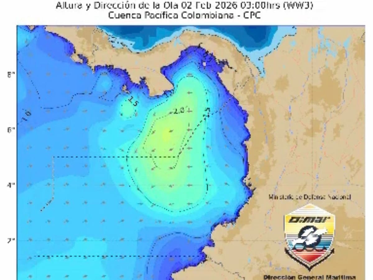 Alerta por aumento del oleaje en el Pacífico colombiano: olas podrían alcanzar hasta 3 metros