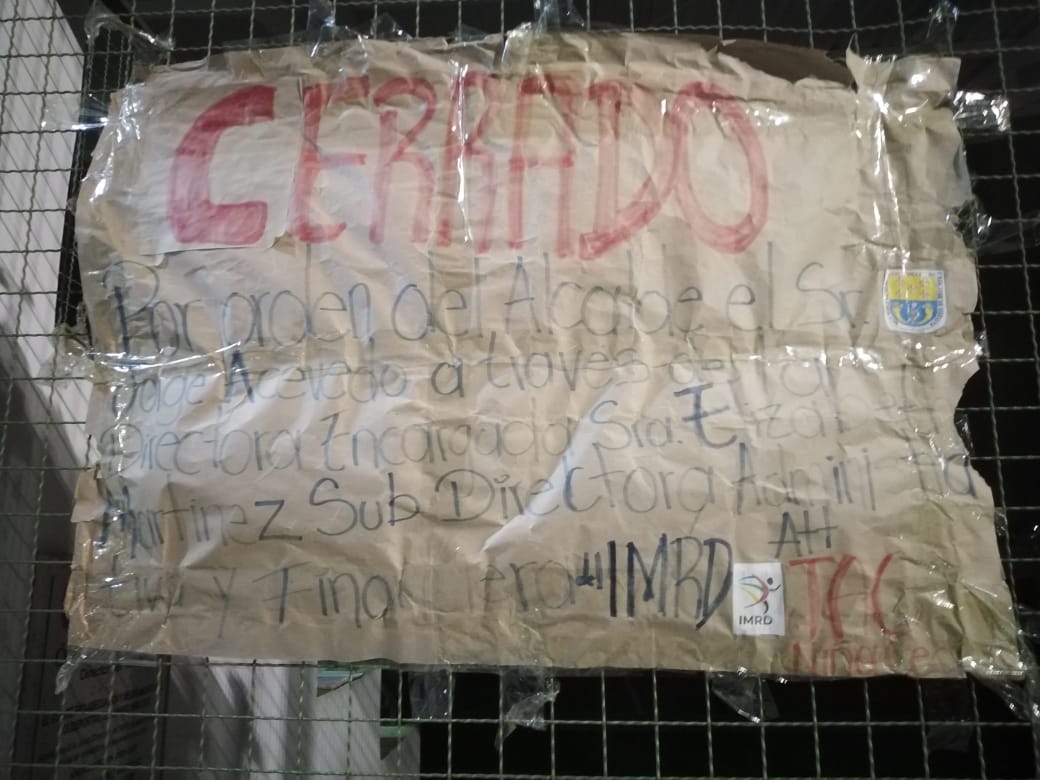 Cierre de escenario deportivo en el barrio Niña Ceci en Cúcuta. Foto: Cortesía comunidad.