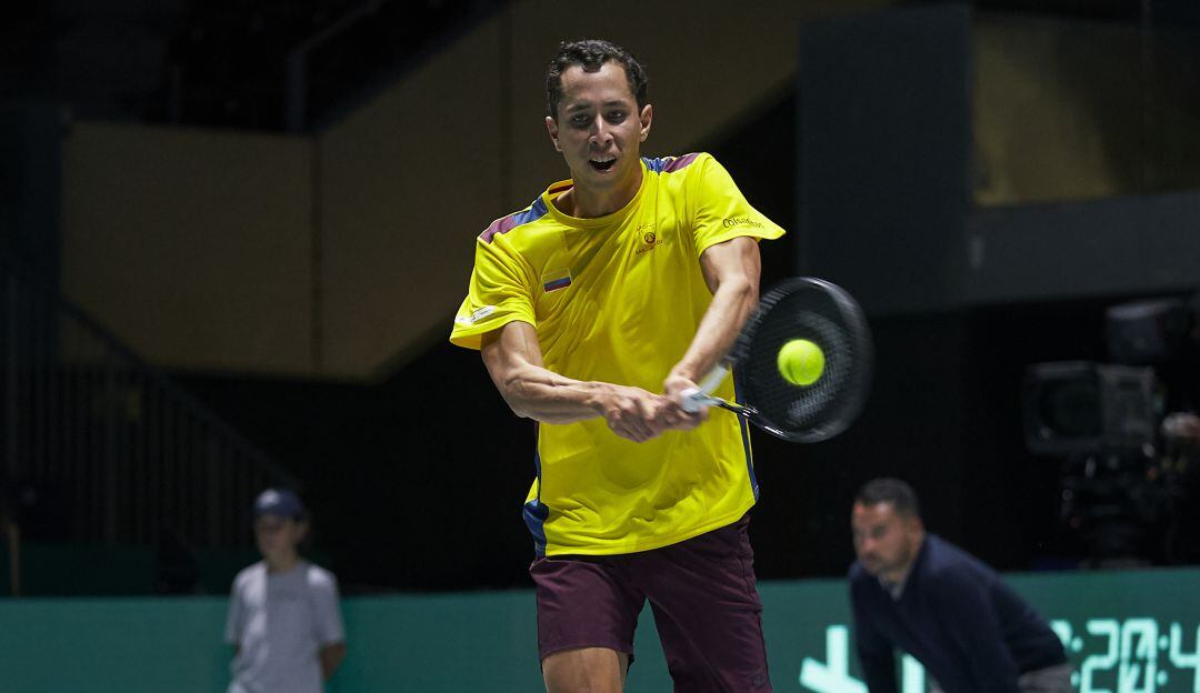 Daniel Galán con la Selección Colombia en la Copa Davis 2019