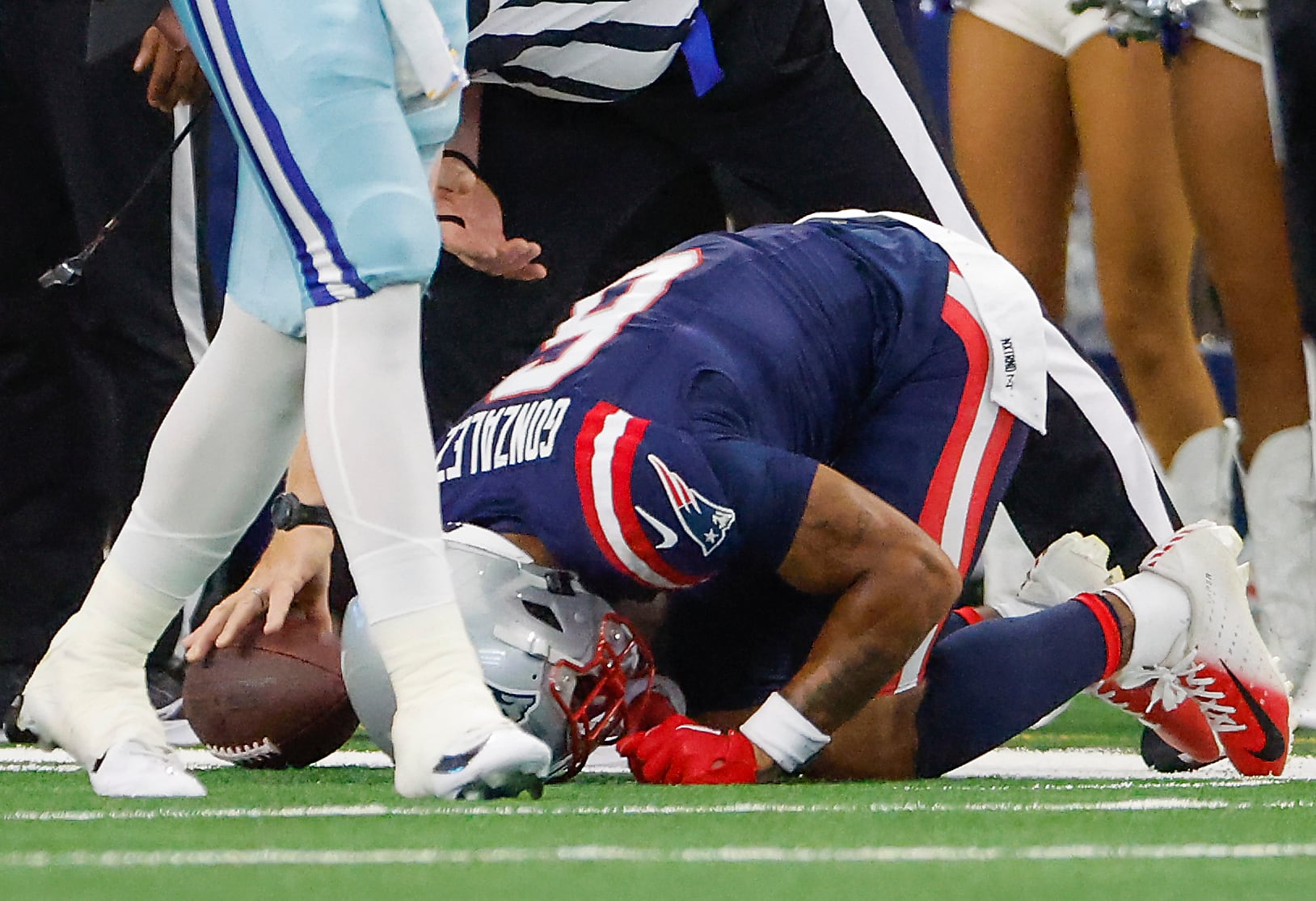 Christian González con New England Patriots (Photo by Matthew J. Lee/The Boston Globe via Getty Images)