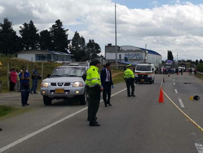 Un accidente de tránsito en la vía Paipa - Tunja deja como saldo dos muertos