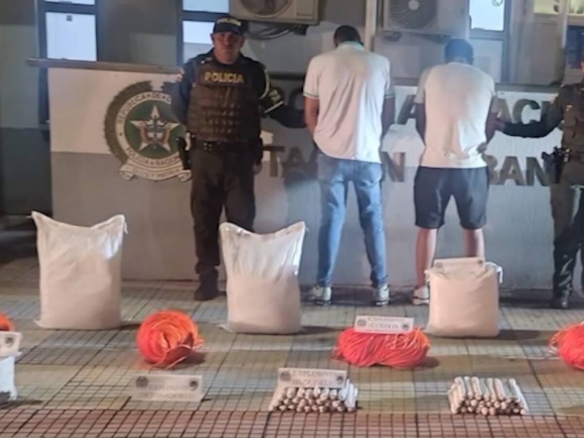 Capturan a dos hombres con cargamento explosivo vía al Magdalena Medio
