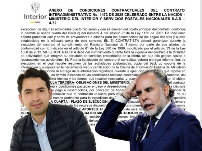 Concejal Briceño revela millonario contrato entre MinInterior y empresa de servicios postales. Foto: EFE/Caracol Radio.