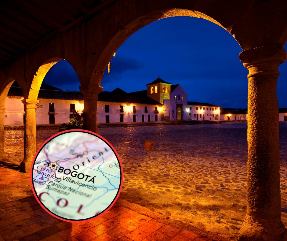 Villa de Leyva y Close-up Mapa de Colombia (Getty Images)