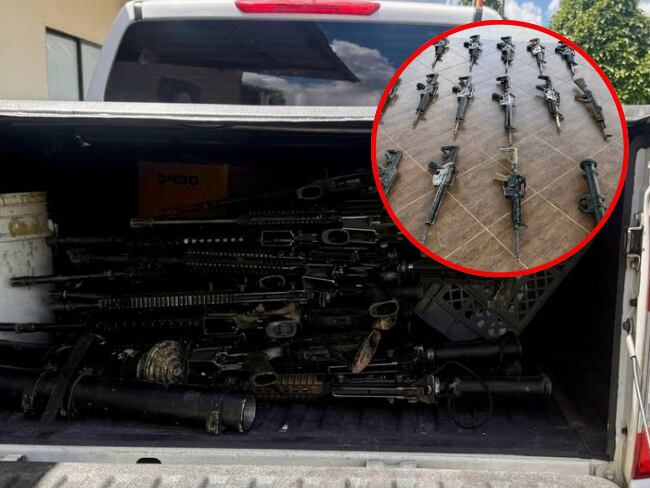 Arsenal de guerra, hallado en Meta.