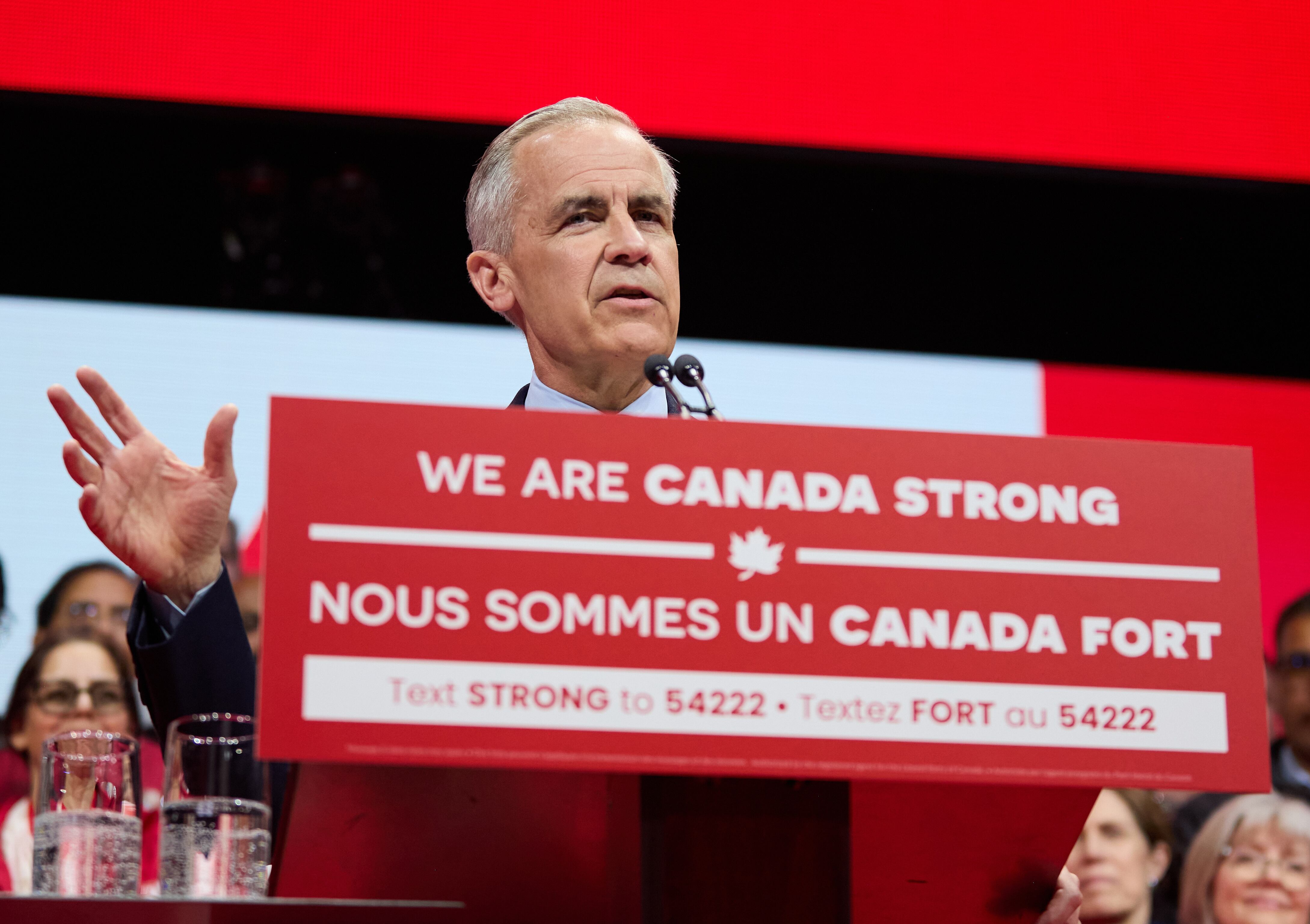 OTTAWA (Canada), 29/04/2025.- Canadian Prime Minister Mark Carney delivers remarks to supporters at the Liberal Party election night event in Ottawa, Ontario, Canada, 28 April 2025. Carney was elected prime minister after Canadians went to the polls earlier in the day. (Elecciones) EFE/EPA/ERIC REID