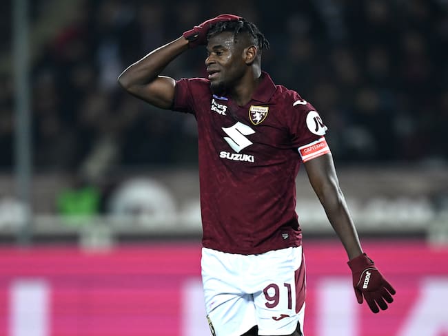 Duván Zapata jugador de Torino jugando la Serie A ante el Como, en la temporada 2025-26 / Getty Images