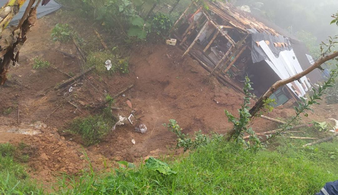 Sitio del deslizamiento de tierra en Riosucio, Caldas