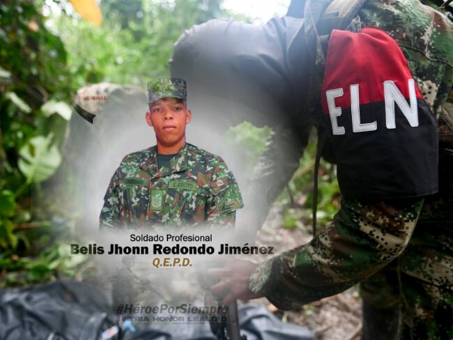 Soldado profesional Jhon Redondo Jiménez asesinado en ataque con dron del ELN, en Bolívar.