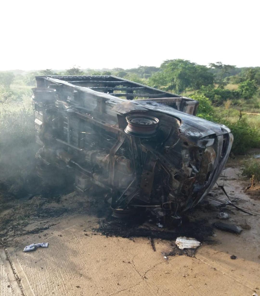 Furgón involucrado en el accidente.