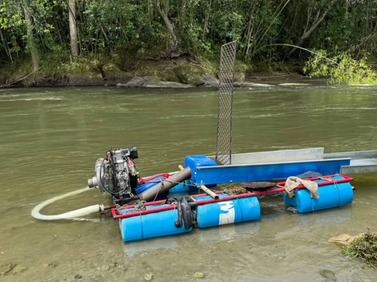 Golpe contra la minería ilegal en el Quindío, las autoridades destruyeron una minidraga