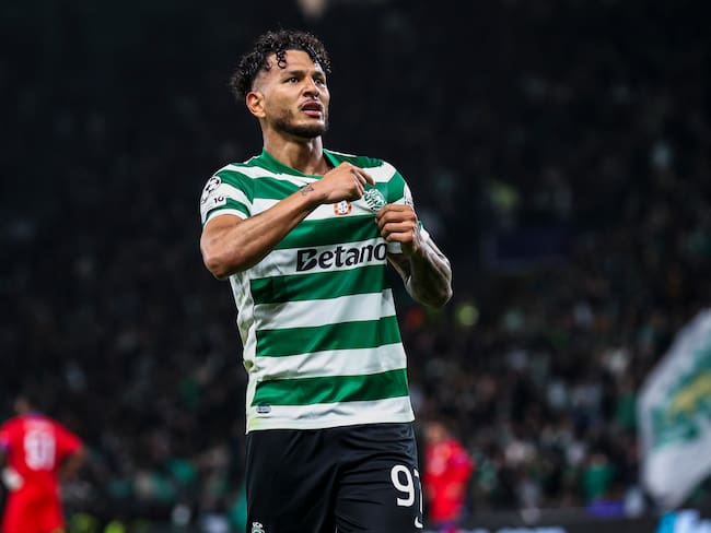 LISBON, PORTUGAL - JANUARY 20: Luis Suarez of Sporting CP celebrates scoring Sporting CP goal during the UEFA Champions League 2025/26 League Phase MD7 match between Sporting Clube de Portugal and Paris Saint-Germain at Estadio Jose Alvalade on January 20, 2026 in Lisbon, Portugal. (Photo by Carlos Rodrigues/Getty Images)