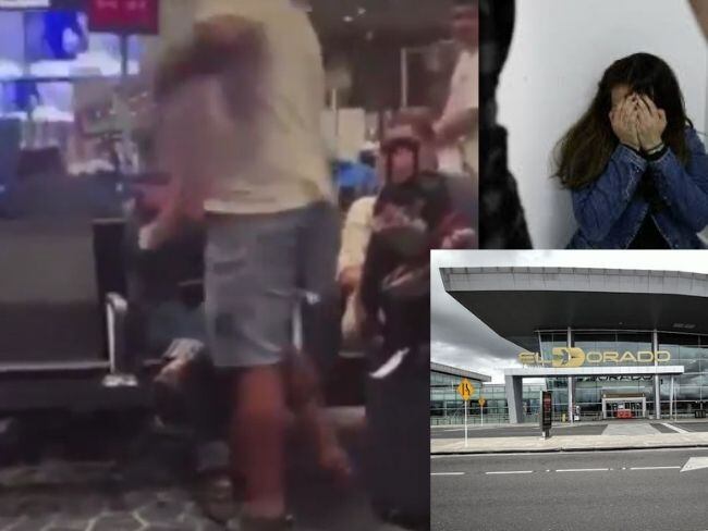 En Video quedó registrado el momento en el que un hombre golpea a una mujer, en medio de una presunta discusión en una de las salas de espera del Aeropuerto El Dorado.