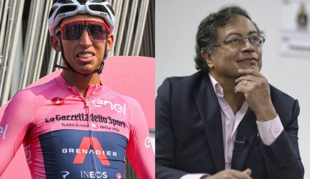 Egan Bernal y Gustavo Petro. 