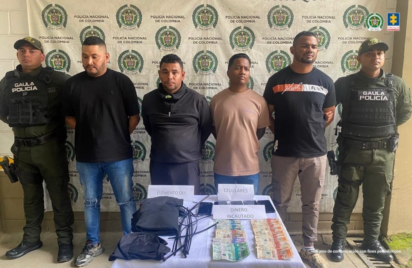 Capturados por el secuestro de un comerciante de oro en Remedios- foto fiscalía