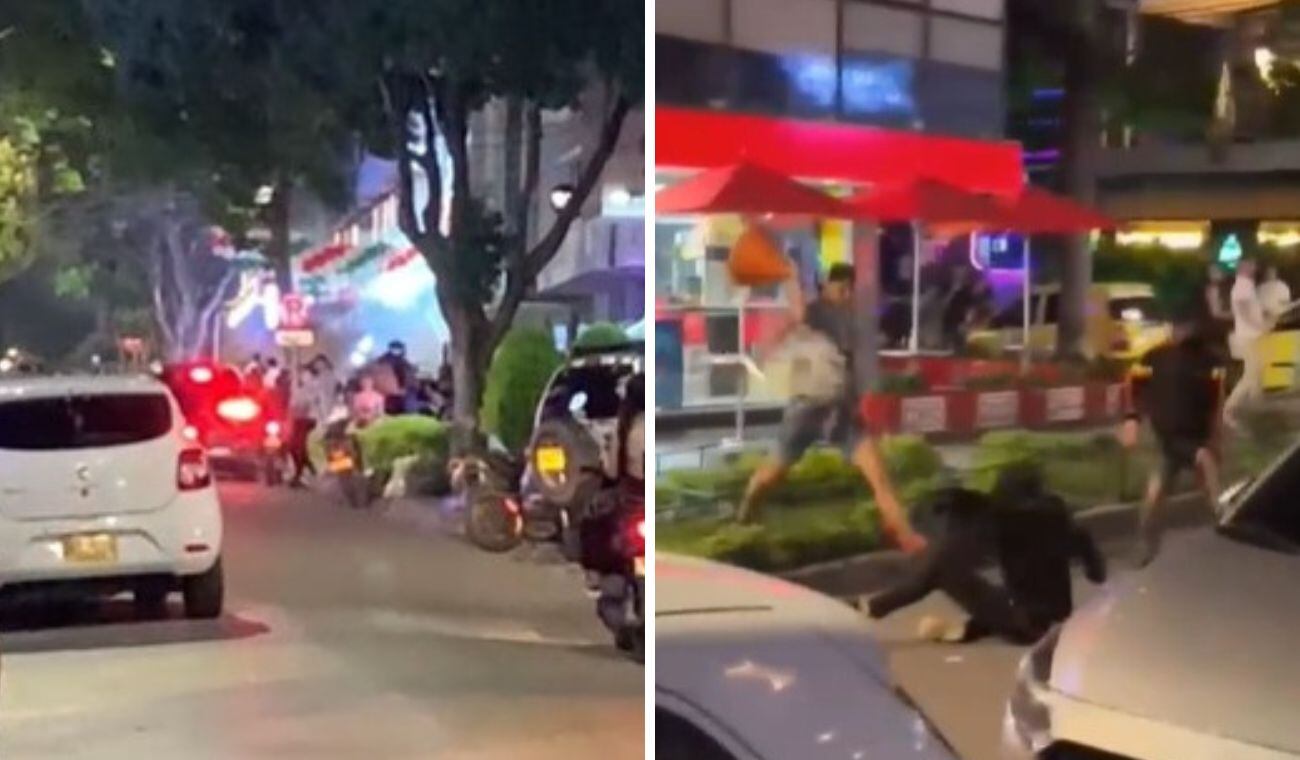 Violenta riña quedó grabada en zona de rumba en Bucaramanga.