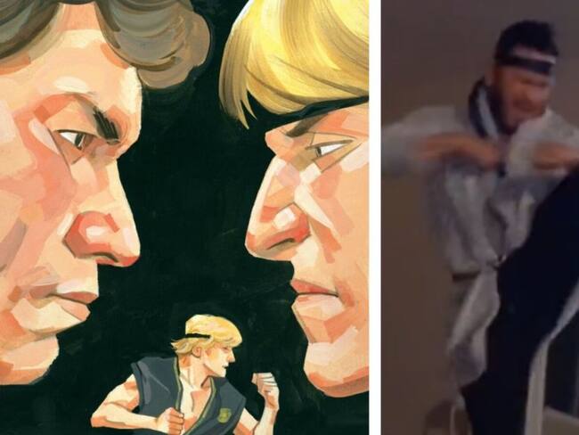 Fanático que imita a los luchadores de 'Cobra Kai' se vuelve viral en redes