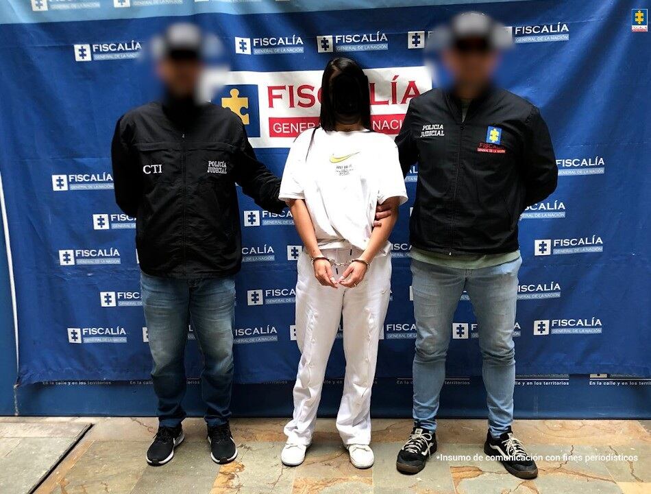 Mujer capturada por narcotráfico en Medellín- foto Fiscalía
