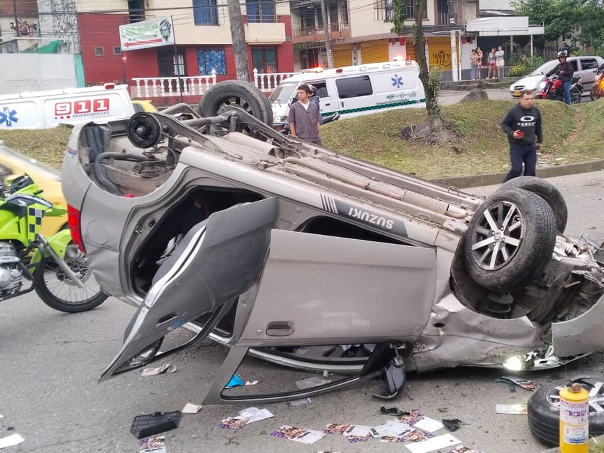 Fuerte accidente de tránsito dejó dos personas heridas en Ibagué