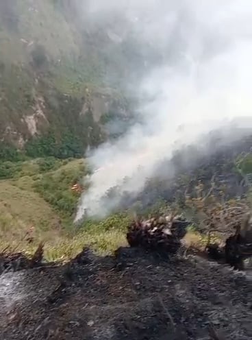 Incendio en zona rural de Puerres - Foto: cortesía