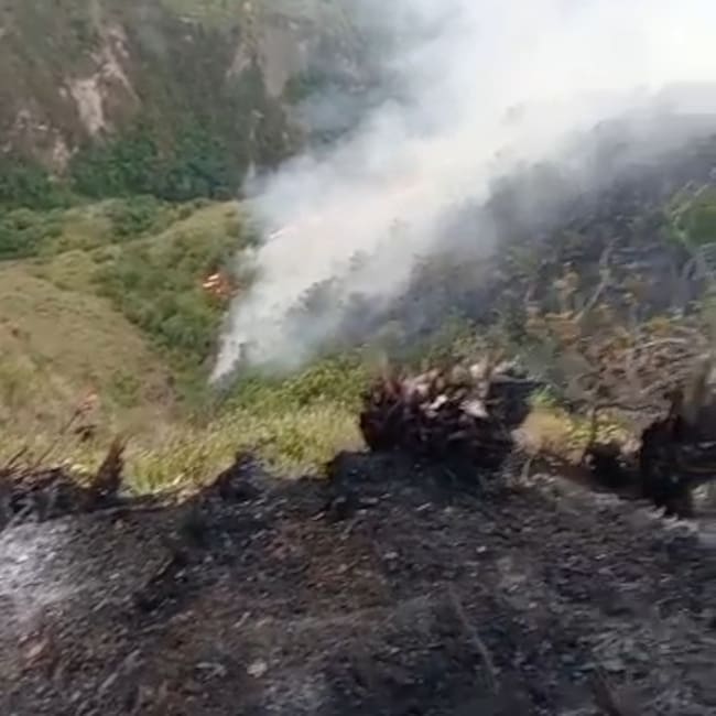 Incendio en zona rural de Puerres - Foto: cortesía