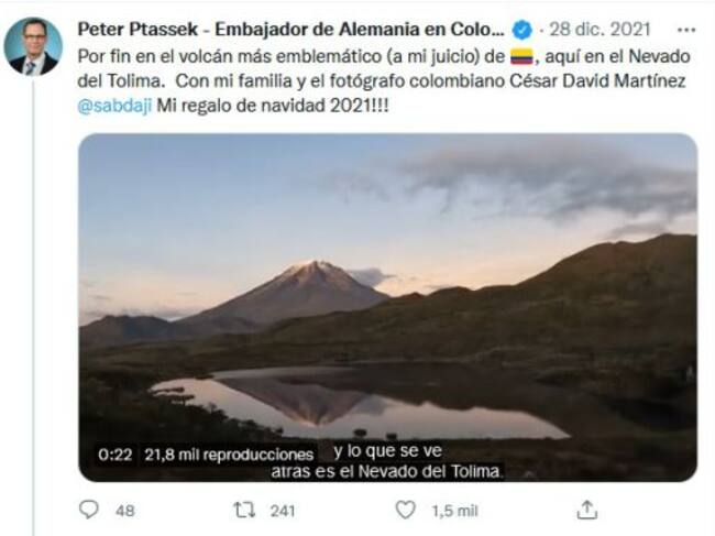 Trino sobre el nevado del Tolima
