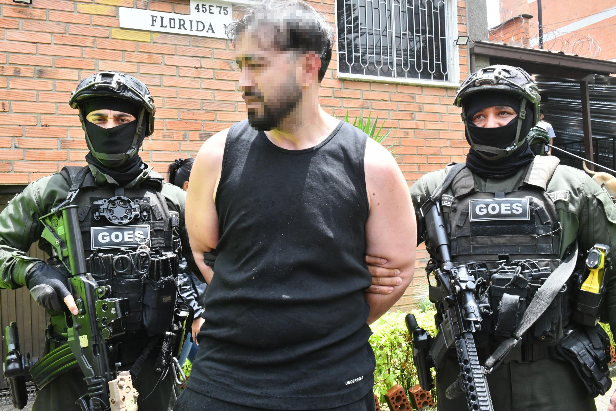 Capturado en Medellín alias Capo. Foto: Cortesía MEVAL