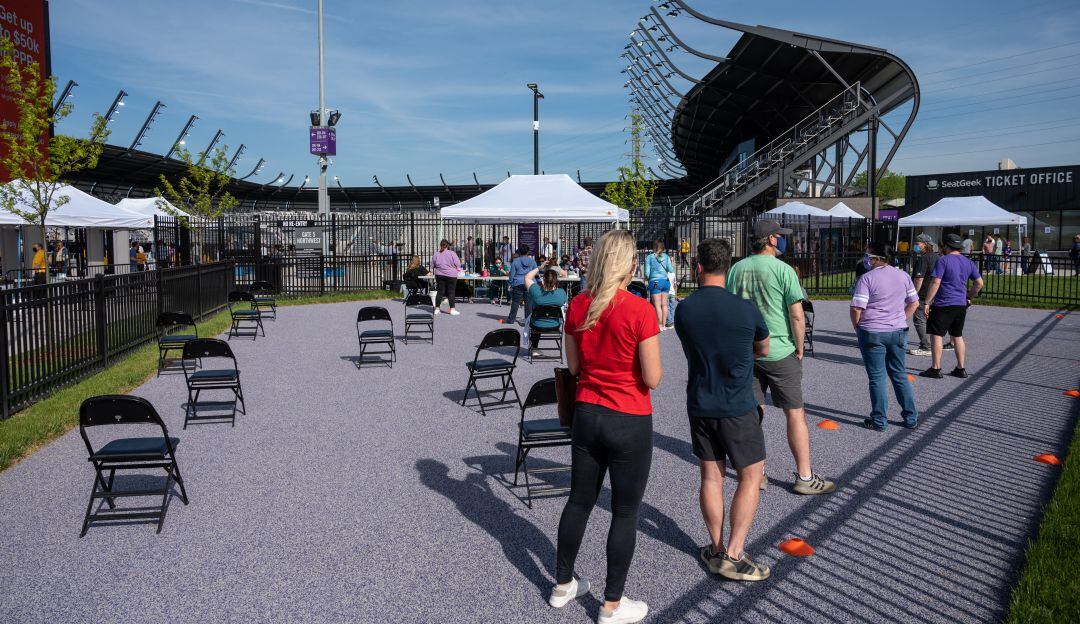 Puesto de vacunación en Estados Unidos 