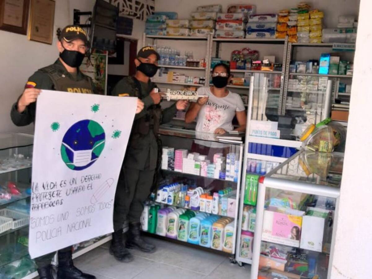 Policía se toma Norosí y motiva a sus habitantes a cuidarse del coronavirus