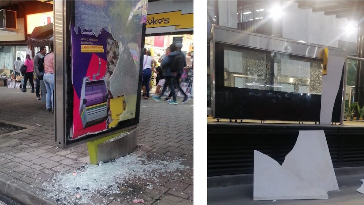 La movilización de mujeres dejó graves daños en el centro de Medellín