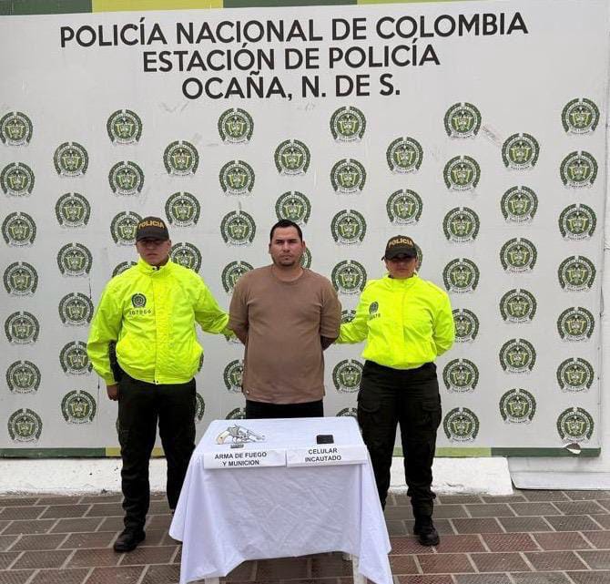 Capturan en Ocaña a hombre vinculado a estructuras multicrimen del Catatumbo. / Foto: Policía Denor.