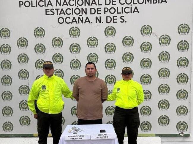 Capturan en Ocaña a hombre vinculado a estructuras multicrimen del Catatumbo. / Foto: Policía Denor.