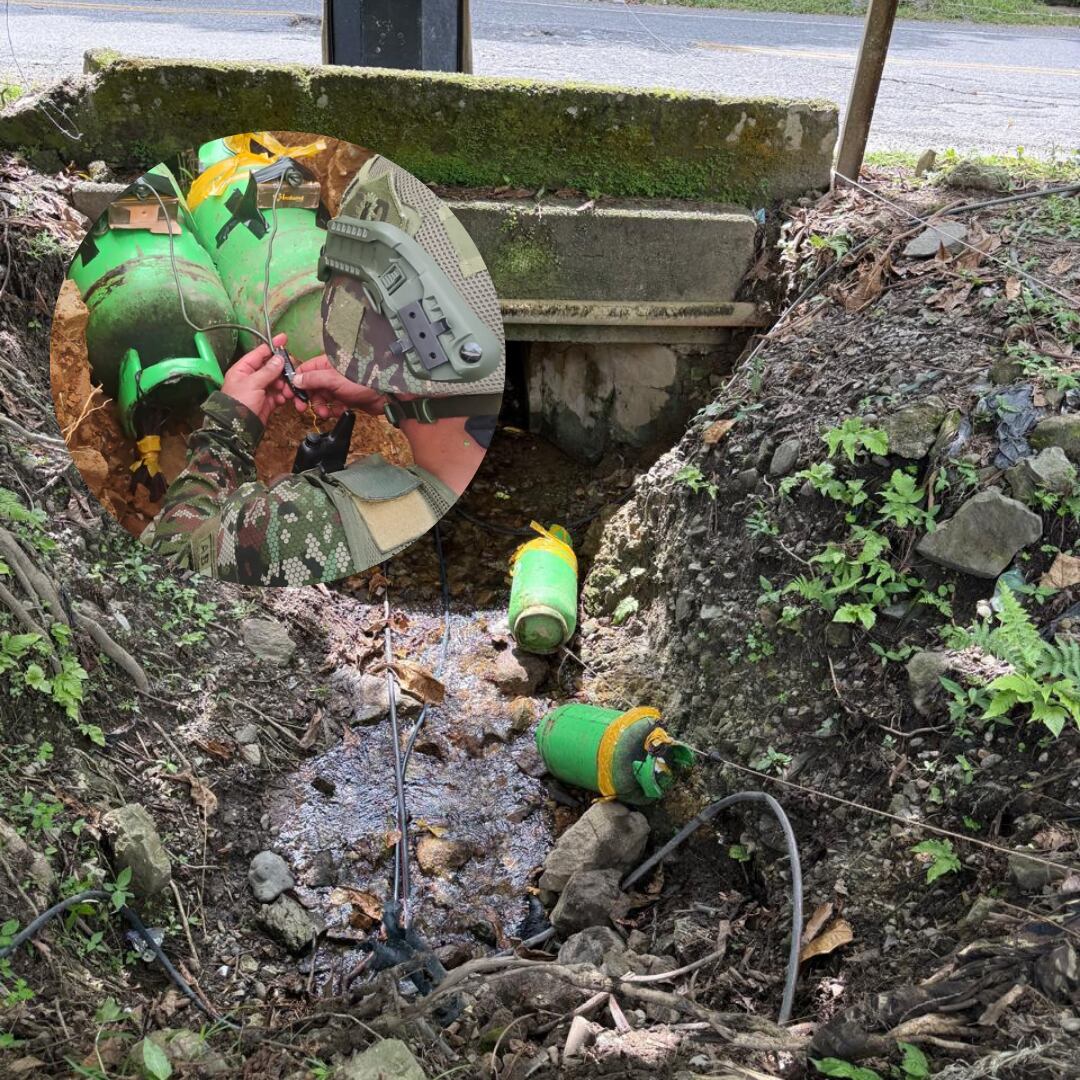 Cilindros destruidos por el Ejército en Valdivia- foto Cortesía