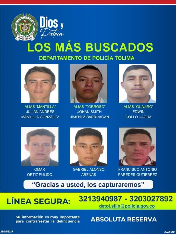 La Policía del Tolima avanza con la búsqueda