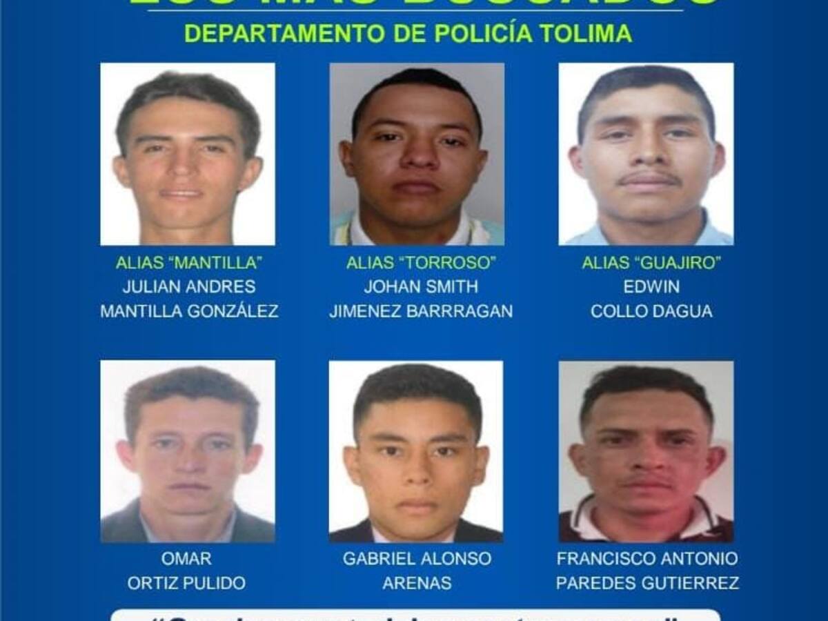 Policía Tolima presentó el cartel de los Más Buscados en el departamento