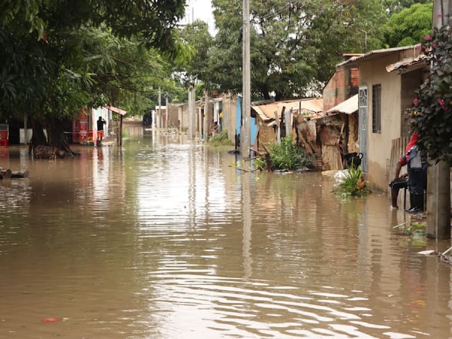 Barrio inundado en La Guajira