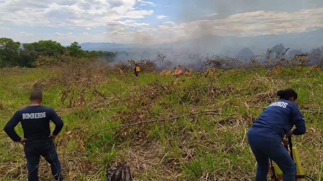 Incendio forestal en zona rural de Campoalegre, Huila