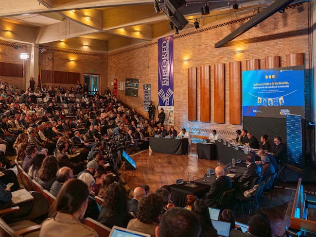Audiencia JEP con antiguo secretariado de las Farc. Foto cortesía Diego Pérez, JEP