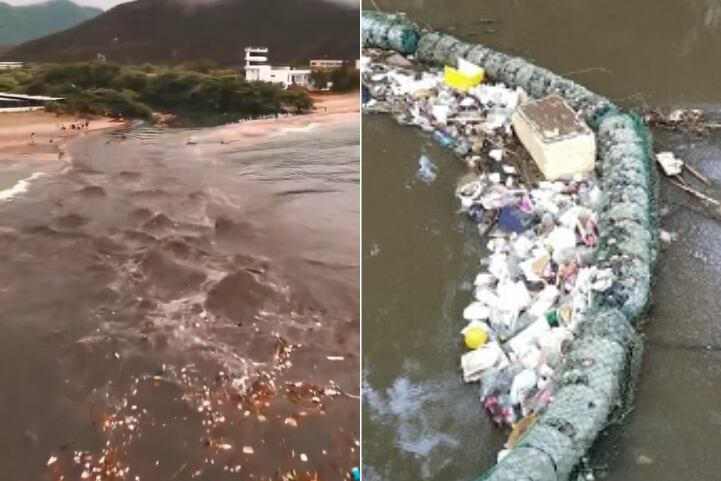 Santa Marta instalará malla en el río Manzanares para contener basuras que llegan a la Bahía: Foto: Video de X @Guillerod/ ´Salva tu rio´.