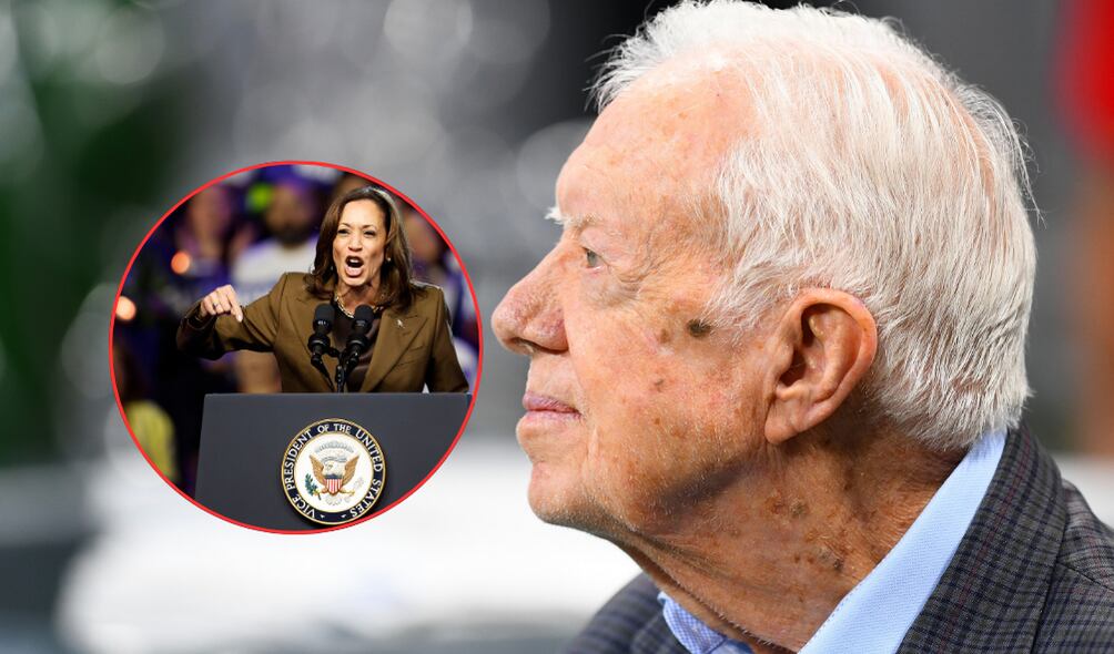 El expresidente Jimmy Carter votó por la demócrata Kamala Harris en Georgia. (Foto: EFE/ Getty/ Caracol Radio)