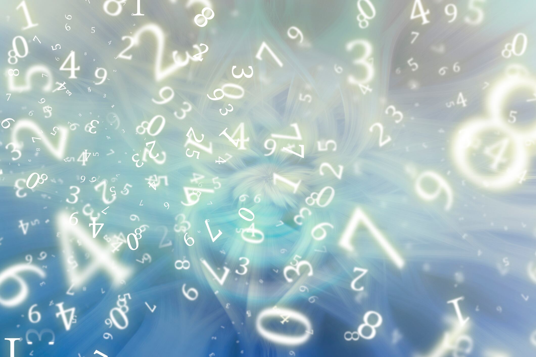 Numerología, números sobre el fondo de una abstracción hecha a partir de una fotografía, con un efecto de torsión (Getty Images)