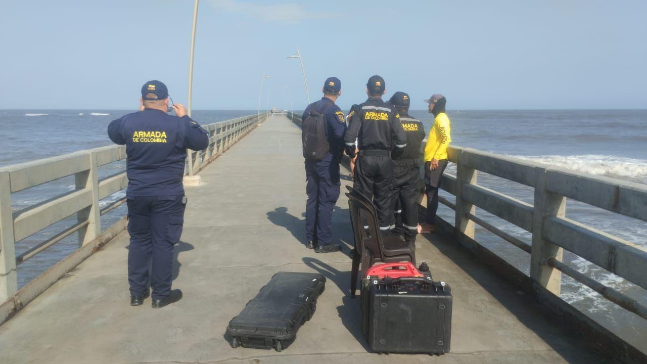 Armada Nacional se suma a la búsqueda de joven en Puerto Colombia. FOTO: Alcaldía de Puerto Colombia
