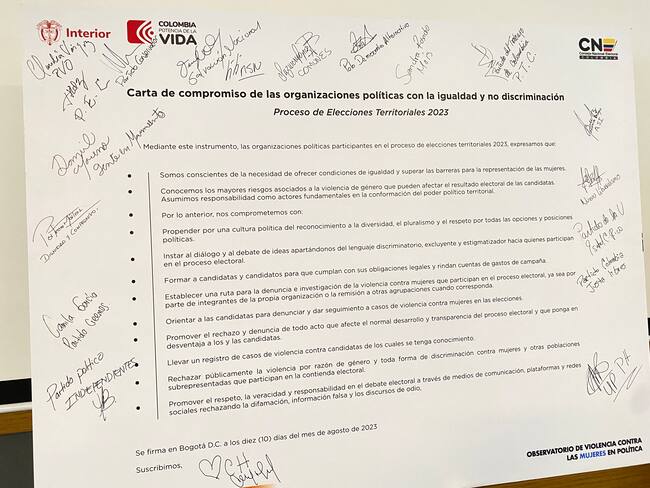 Gobierno, partidos y organizaciones firman compromiso de participación política de mujeres