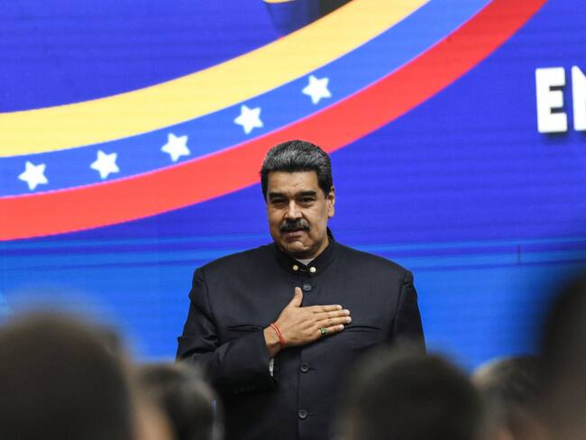 CARACAS, VENEZUELA - JANUARY 24: President of Venezuela Nicolas Maduro gestures during a meeting with Turkish Minister of Commerce Mehmet Mus (not in frame) the day after the announcement that he will not attend the VII Summit of the Community of Latin American and Caribbean States (CELAC) in Buenos Aires at Miraflores Palace on January 24, 2023 in Caracas, Venezuela. The Ministry of Foreign affairs had informed that Maduro will not participate in the meeting due to security reasons and denounced a plan of the &quot;neo-fascist right&quot; against the Venezuelan ruler. (Photo by Carlos Becerra/Getty Images)