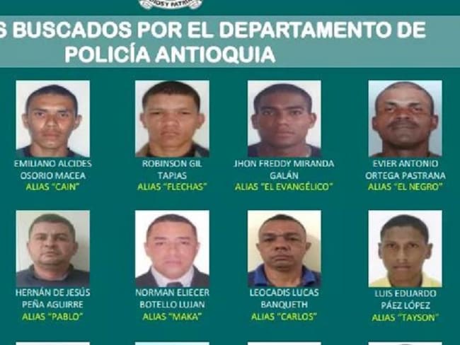 Policía actualizó el cartel de los delincuentes más buscados en Antioquia